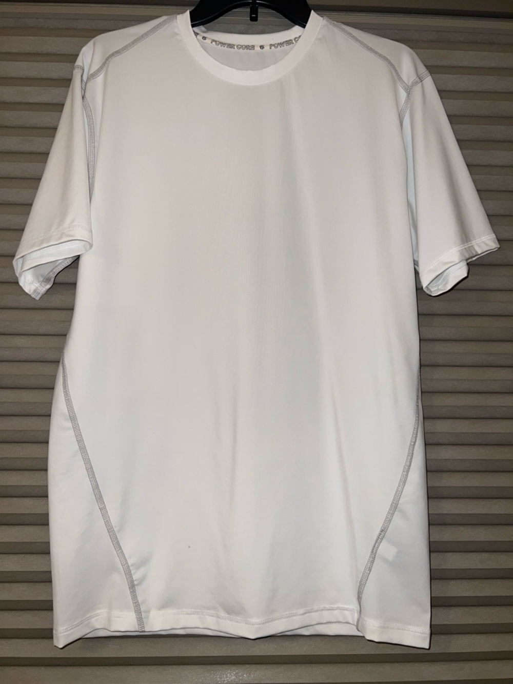 Champion White Short-Sleeve Performance Tee with Contrast Stitching